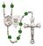 Saint Joan of Arc and Coast Guard Rosary with Emerald Beads