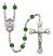 Saint Kateri Tekakwitha Engravable Rosary with Emerald Beads