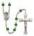 Saint Michael the Archangel Engravable Rosary with Emerald Beads