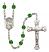 Saint Raphael the Archangel Engravable Rosary with Emerald Beads