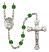 Saint Sebastian Engravable Rosary with Emerald Beads