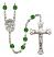 Angel de la Guardia Engravable Rosary with Emerald Beads