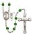 Saint Christopher and Volleyball Rosary with Emerald Beads