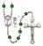 Saint Christopher and Cheerleading Rosary with Emerald Beads