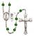 Saint Christopher and Lacrosse Rosary with Emerald Beads