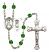 Saint Christopher and Softball Rosary with Emerald Beads