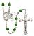 Saint Christopher and Track & Field Rosary with Emerald Beads