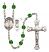 Saint Christopher and Golf Rosary with Emerald Beads