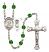 Saint Christopher and Soccer Rosary with Emerald Beads