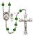 Saint Christopher and Ice Hockey Rosary with Emerald Beads