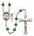 Saint Christopher and Tennis Rosary with Emerald Beads