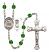 Saint Christopher and Swimming Rosary with Emerald Beads