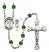 Saint Christopher and Martial Arts Rosary with Emerald Beads