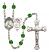 Saint Sebastian and Baseball Rosary with Emerald Beads