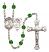 Saint Sebastian and Football Rosary with Emerald Beads