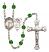 Saint Sebastian and Tennis Rosary with Emerald Beads