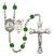 Saint Sebastian and Skiing Rosary with Emerald Beads