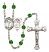 Saint Sebastian and Cheerleading Rosary with Emerald Beads