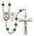 Saint Sebastian and Softball Rosary with Emerald Beads