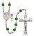 Saint Christopher and Surfing Rosary with Emerald Beads