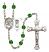 Saint Christopher and Motorcycle Rosary with Emerald Beads