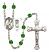 Saint Christopher and Rodeo Rosary with Emerald Beads