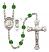 Saint Christopher and Skiing Rosary with Emerald Beads