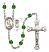 Saint Christopher and Rugby Rosary with Emerald Beads