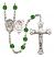 Saint Sebastian and Motorcycle Rosary with Emerald Beads