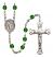 San Martin Caballero Engravable Rosary with Emerald Beads