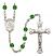 Saint Angela Merici Engravable Rosary with Emerald Beads