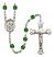 Saint Meinrad of Einsiedeln Engravable Rosary with Emerald Beads