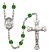 Saint Honorius of Amiens Engravable Rosary with Emerald Beads