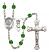 Saint Christopher and Baseball Rosary with Emerald Beads