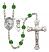 Saint Christopher and Soccer Rosary with Emerald Beads