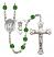 Saint Christopher and Lacrosse Rosary with Emerald Beads