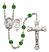 Saint Sebastian and Football Rosary with Emerald Beads