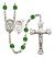 Saint Sebastian and Basketball Rosary with Emerald Beads