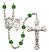 Saint Sebastian and Soccer Rosary with Emerald Beads