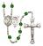 Saint Sebastian and Lacrosse Rosary with Emerald Beads