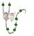 Saint Sebastian and Women's Soccer Rosary with Emerald Beads