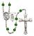 Guardian Angel and Hockey Rosary with Emerald Beads