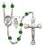 Softball and Guardian Angel Rosary with Emerald Beads