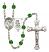 Guardian Angel and Track&Field Rosary with Emerald Beads