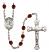 Saint Anthony of Padua Engravable Rosary with Garnet Beads