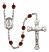 Saint Blaise Engravable Rosary with Garnet Beads