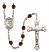 Saint Benjamin Engravable Rosary with Garnet Beads