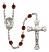 Saint Cecilia Engravable Rosary with Garnet Beads