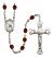 Saint Bernadette Engravable Rosary with Garnet Beads