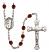 Saint Brendan the Navigator Engravable Rosary with Garnet Beads